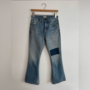 Citizens of Humanity Kaya Mid Rise Kick Flare Patch Jeans 25 Premium Vintage